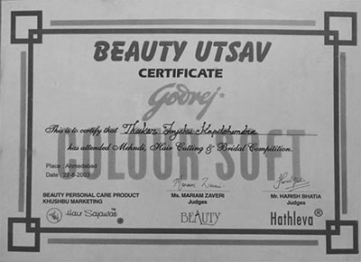 Certificate by Godraj Beauty Utsav - Mehndi by Jayshree, Ahmedabad
